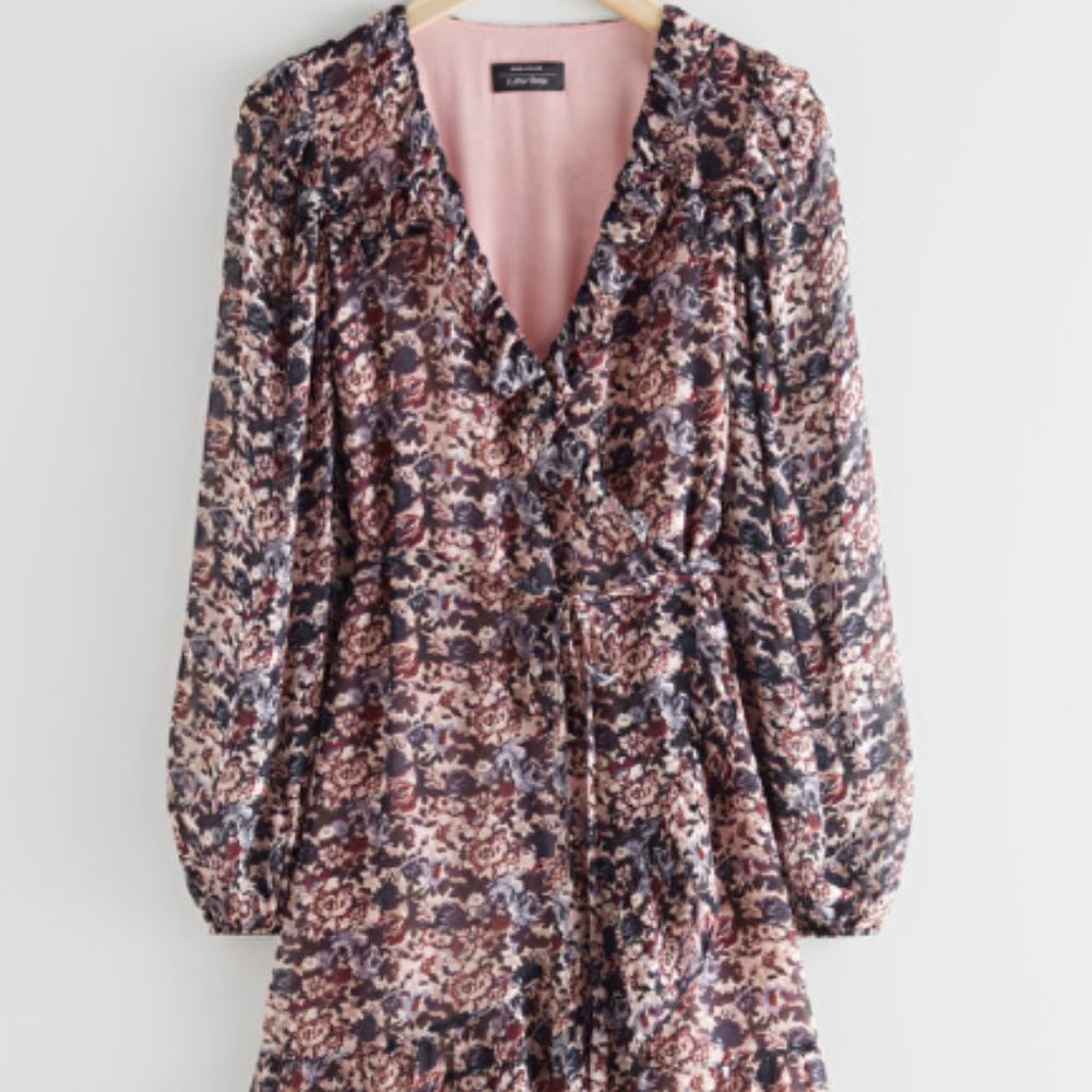 Ruffled Mini Wrap Dress